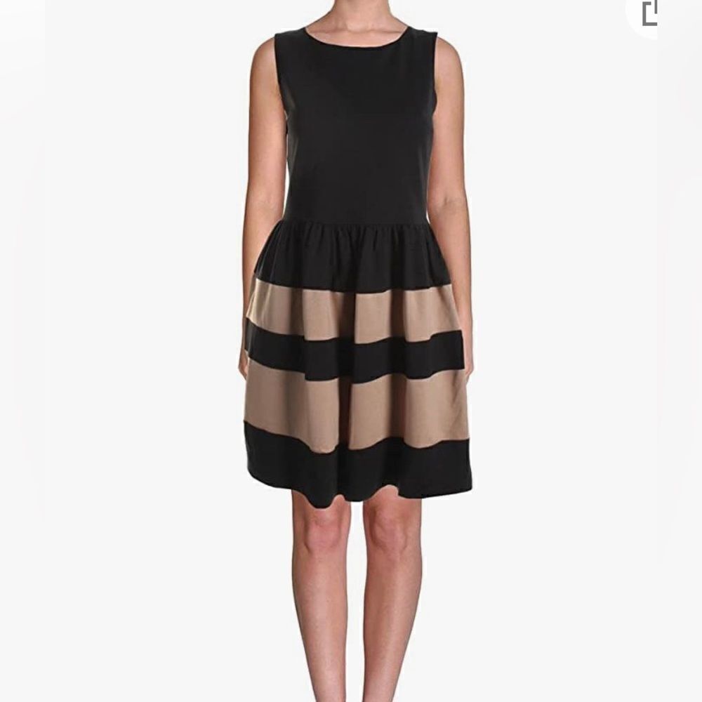 Bar III Women's Colorblock Hem Fit and Flare Dress XS